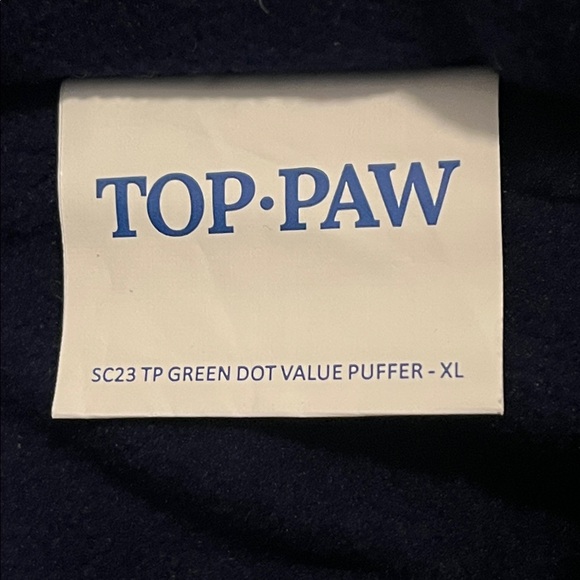 Dog Puffer Jacket in Green with Navy Polka Dots by Top Paw XL NWT - Picture 6 of 9